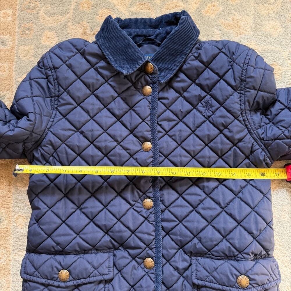 Polo Ralph Lauren Quilted Barn Jacket Girls Size Large (12/14) Navy Blue - Picture 9 of 14
